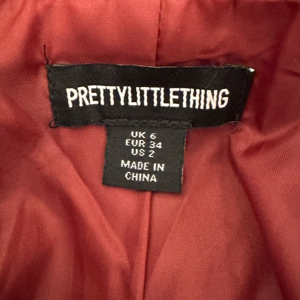 Pretty Little Things Burgundy Women’s Blazer, Women’s Maroon Blazer - Picture 13 of 14